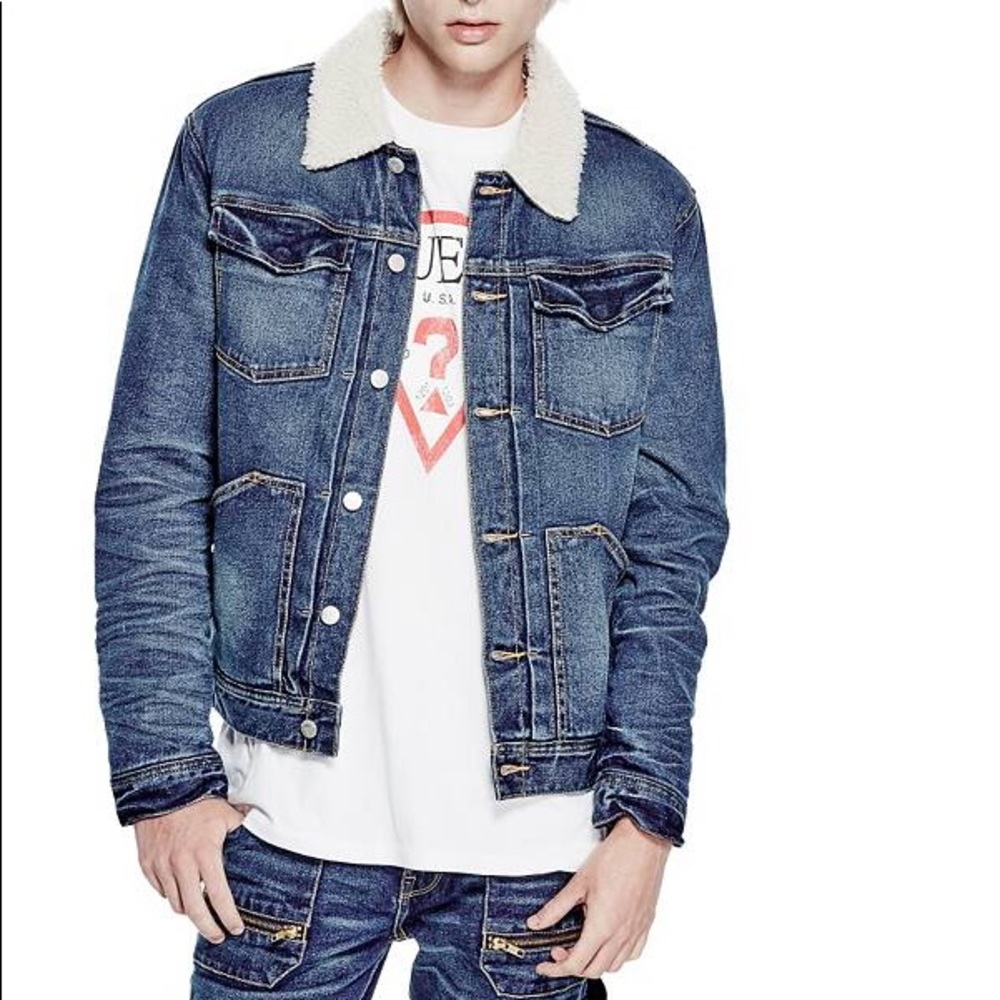 Guess Denim Jean Sherpa Jacket